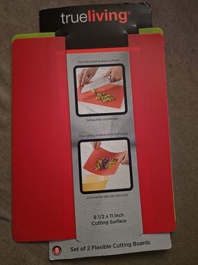 trueliving Red Flexible Cutting Board Set of 2